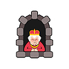 Vector clipart: Queen in window . cartoon
